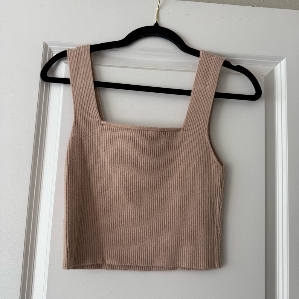 Donated: Elegant Tan Ribbed Women's Top - donating 5/7